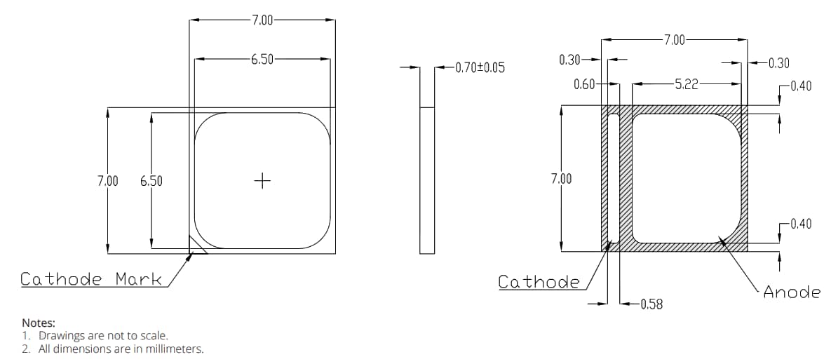 Mechanical Drawing - Lumileds LUXEON 7070 Series